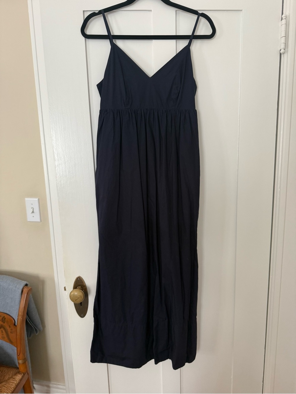 Quince Navy Spaghetti-Strap Maxi Dress. XS.